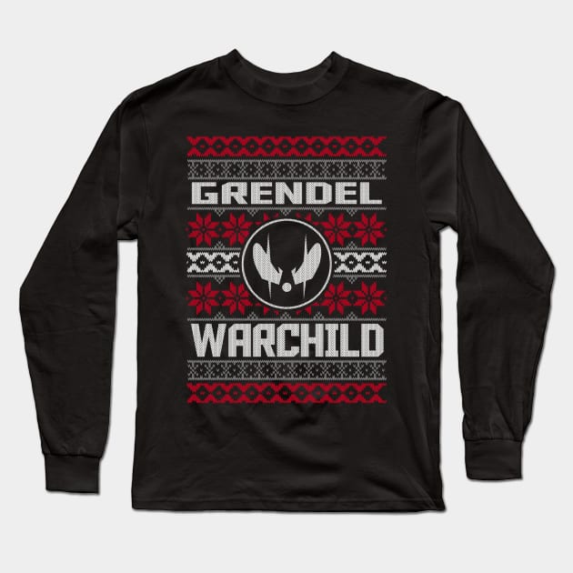 Ugly Christmas Sweater - Grendel Long Sleeve T-Shirt by KERZILLA